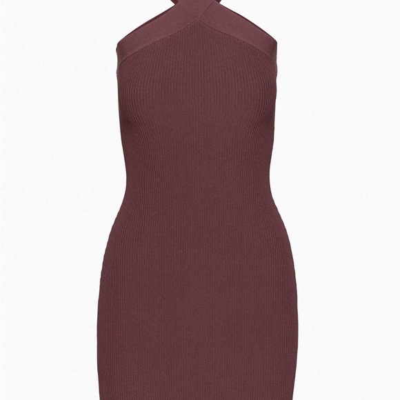 Babaton Sculpt Knit Cross Dress – Coffee Bean Brown (Size M) - Picture 4 of 10